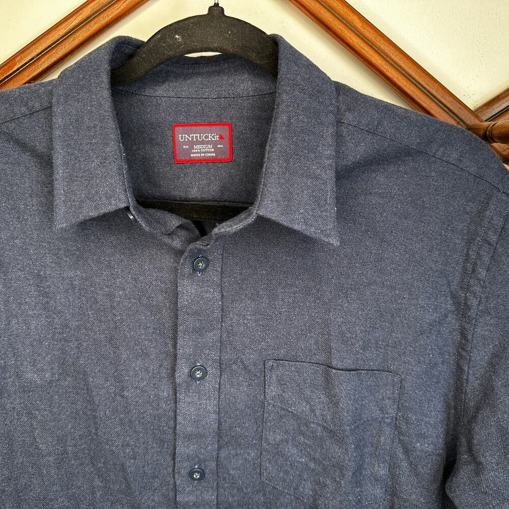 UNTUCKit Dark Blue Cotton Button Down - Picture 3 of 3
